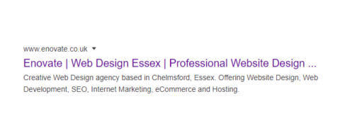 A typical search result