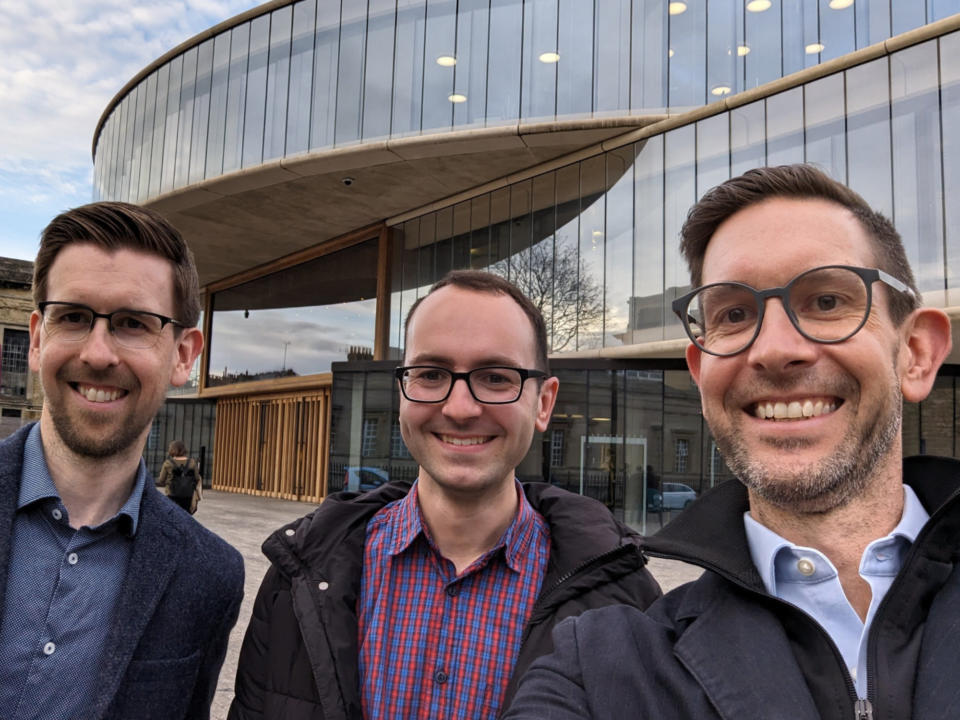 Members of the team arriving at the Pandemic PACT launch event at the Blavatnik School of Government, Oxford
